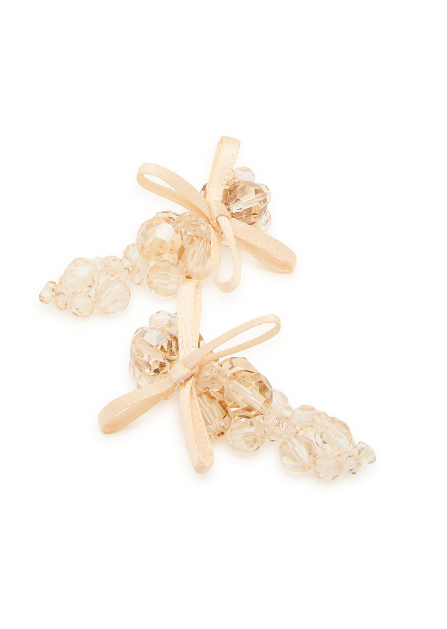Simone Rocha Petite Bow Crystal-embellished Earrings - 3