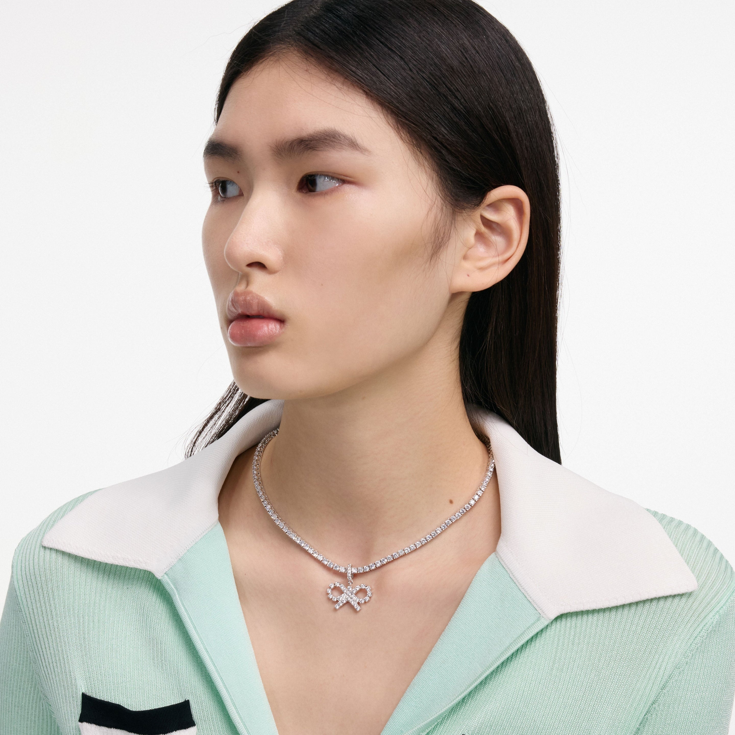 Crystal Bow Tennis Necklace - 3