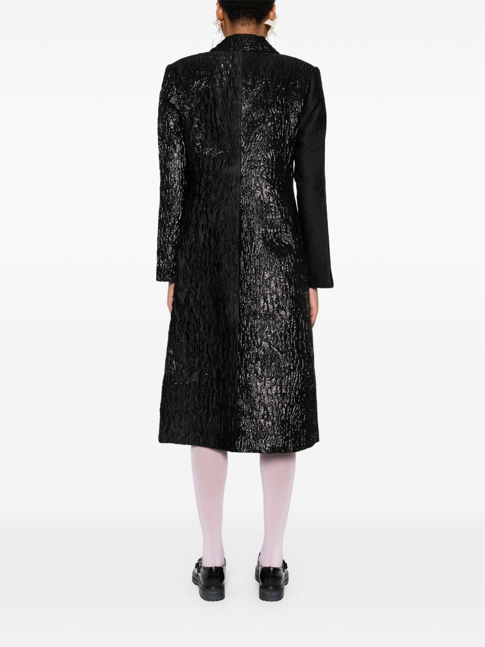 long-sleeves straight coat - 4