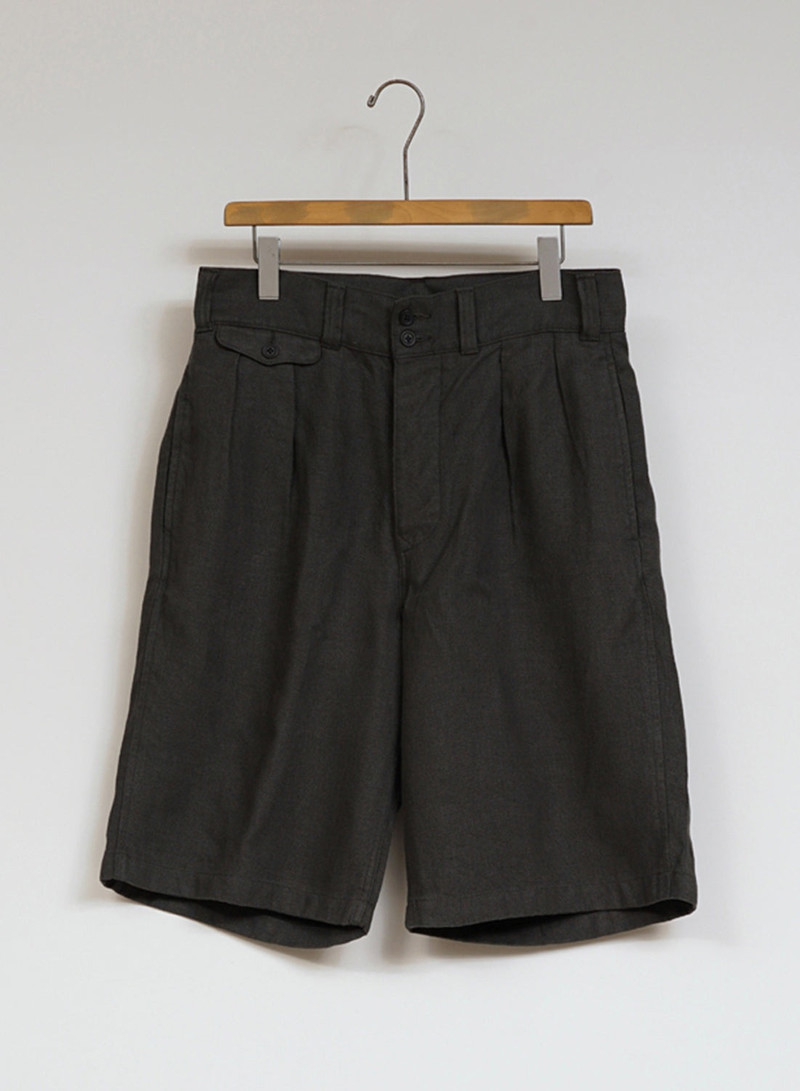 British Army Short Linen Pin Oxford in Charcoal 1