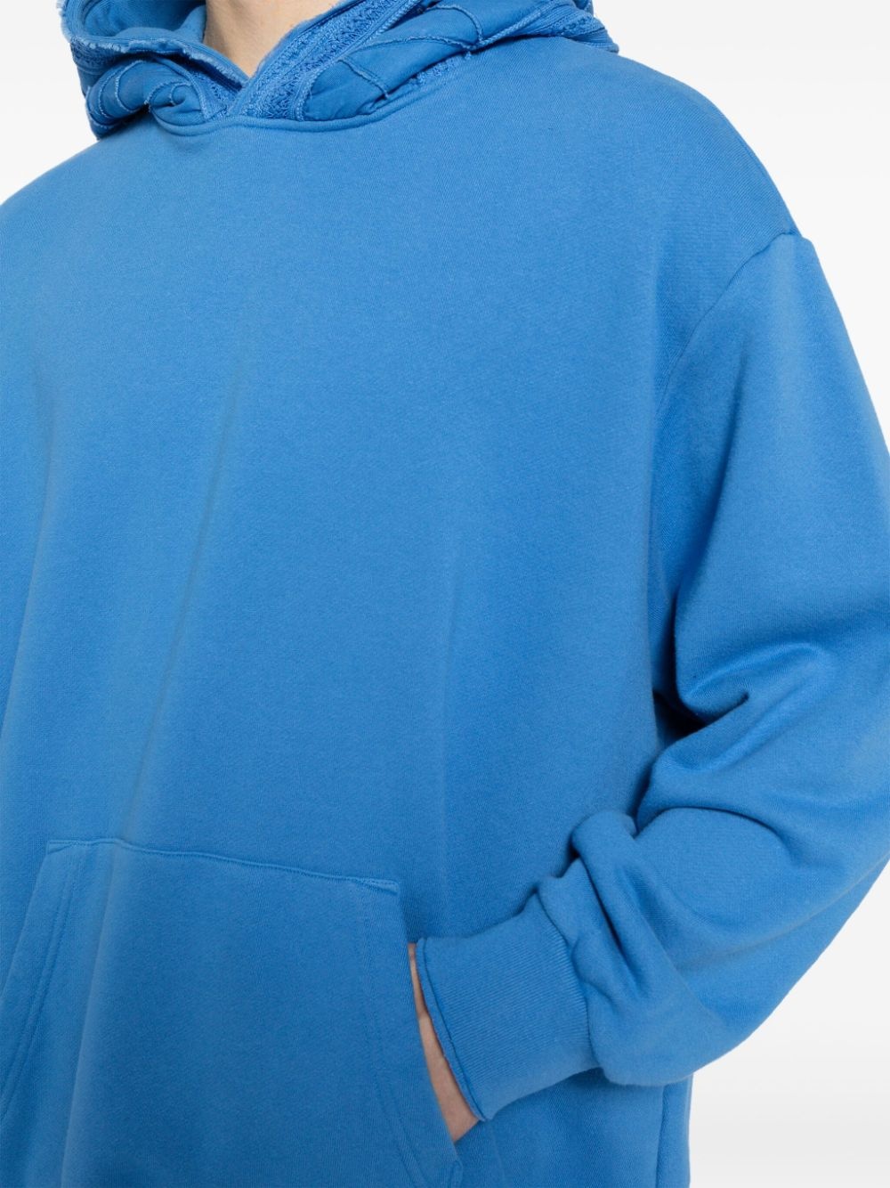 embroidered-trim cotton hoodie - 5