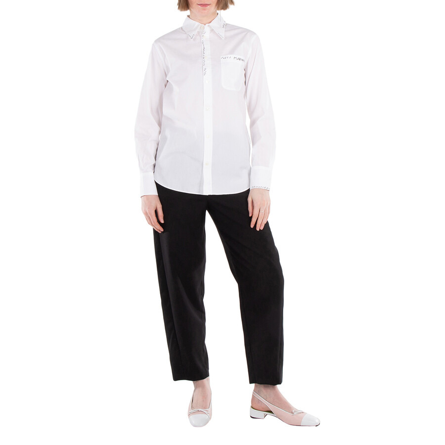 Marni White Cotton Poplin Shirt - 4