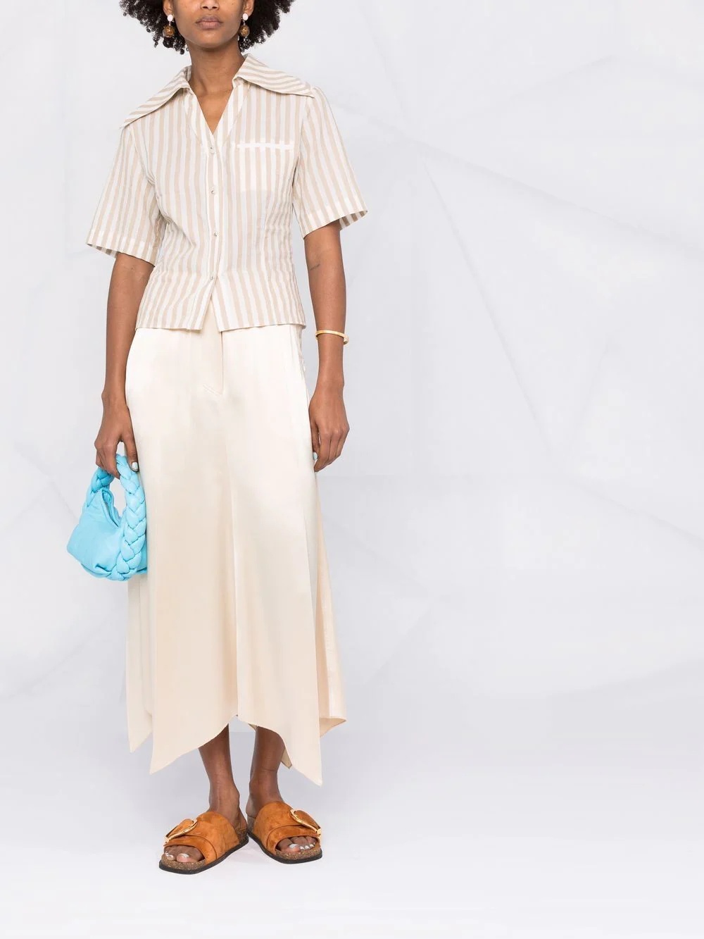 wide-collar striped shirt - 2