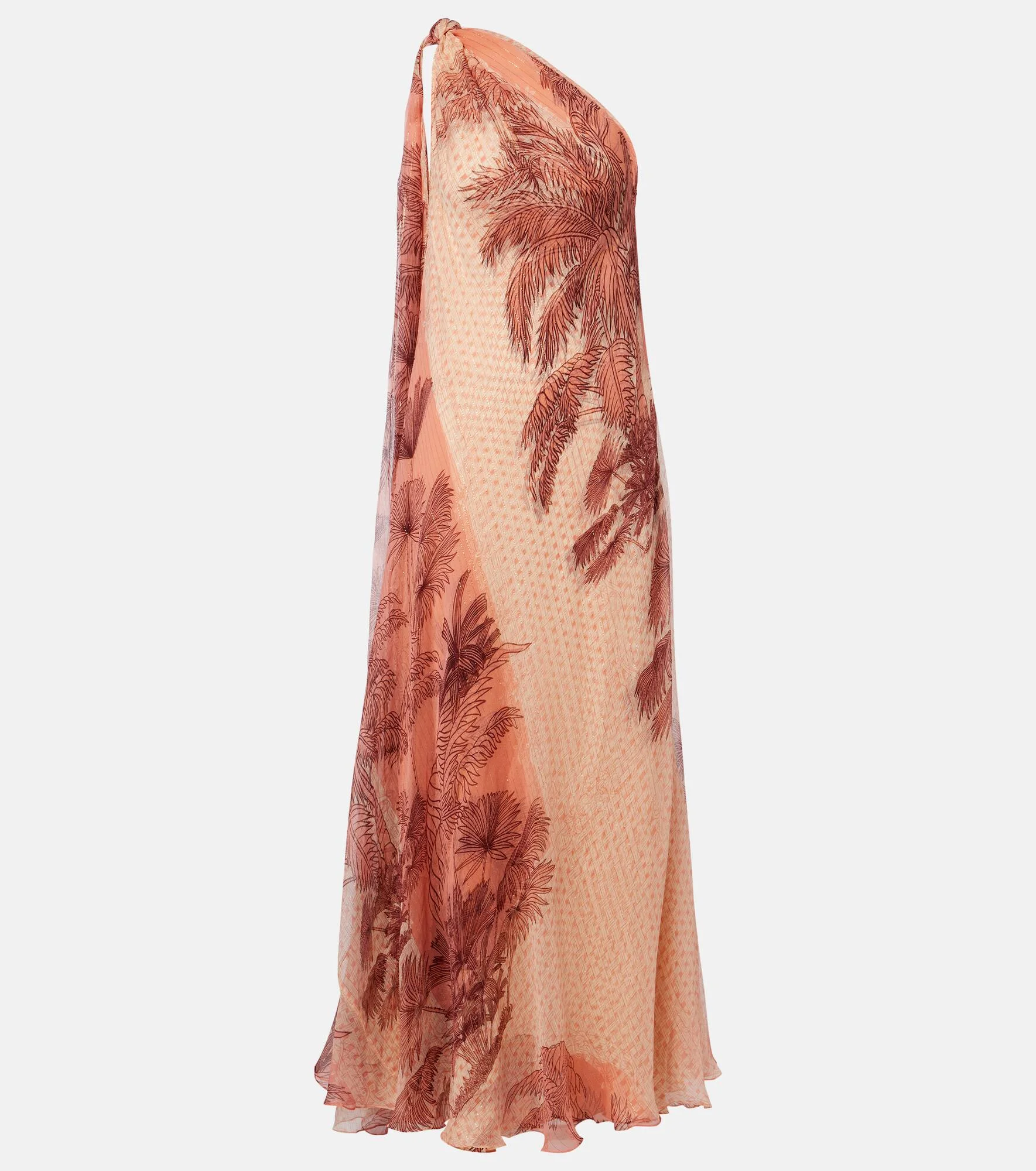 Printed silk lamé gown - 1