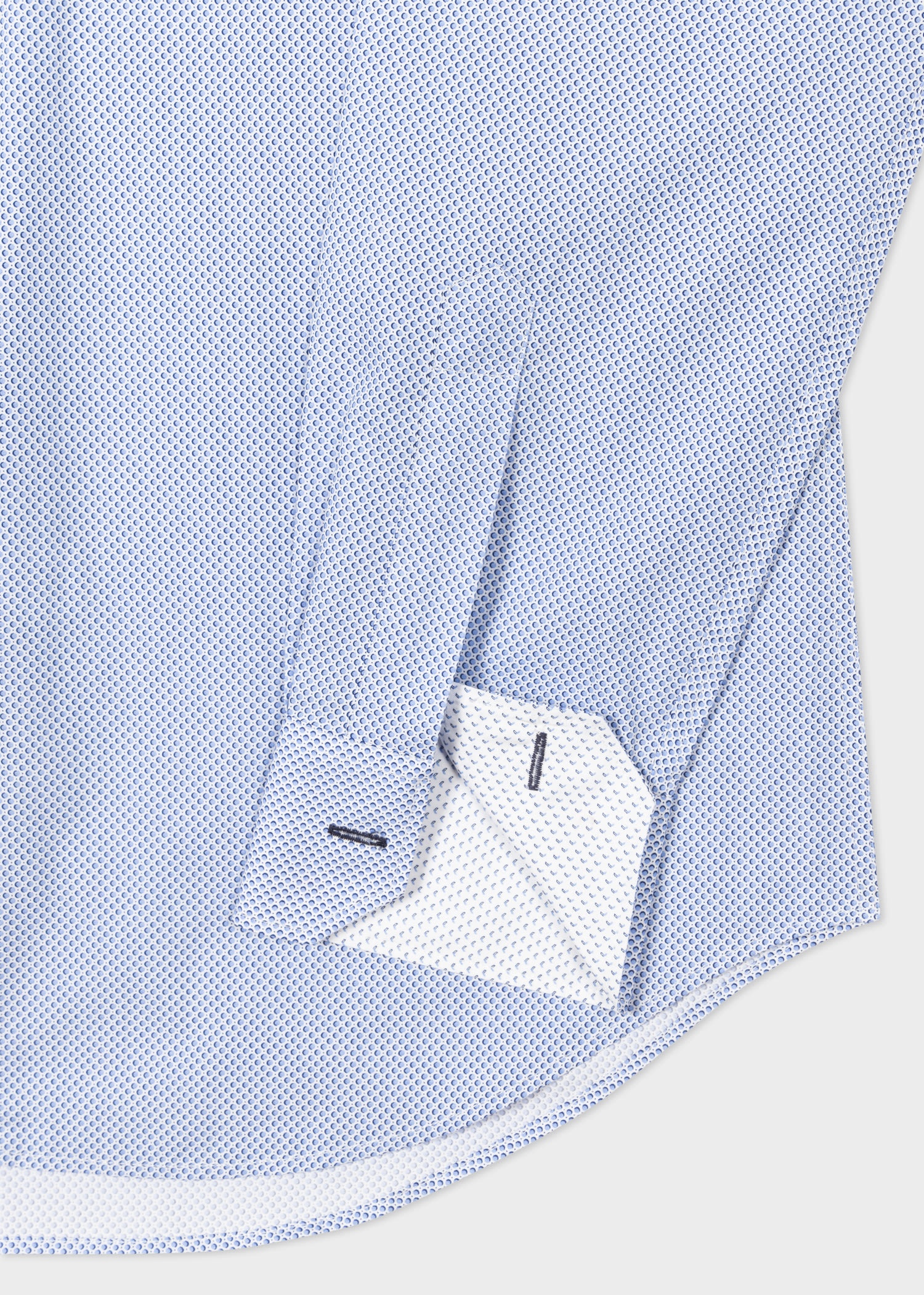 Blue 'Micro Dot' Print Cotton Shirt - 2