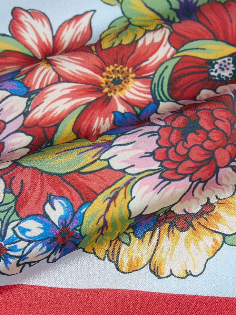 floral-print silk poncho - 4
