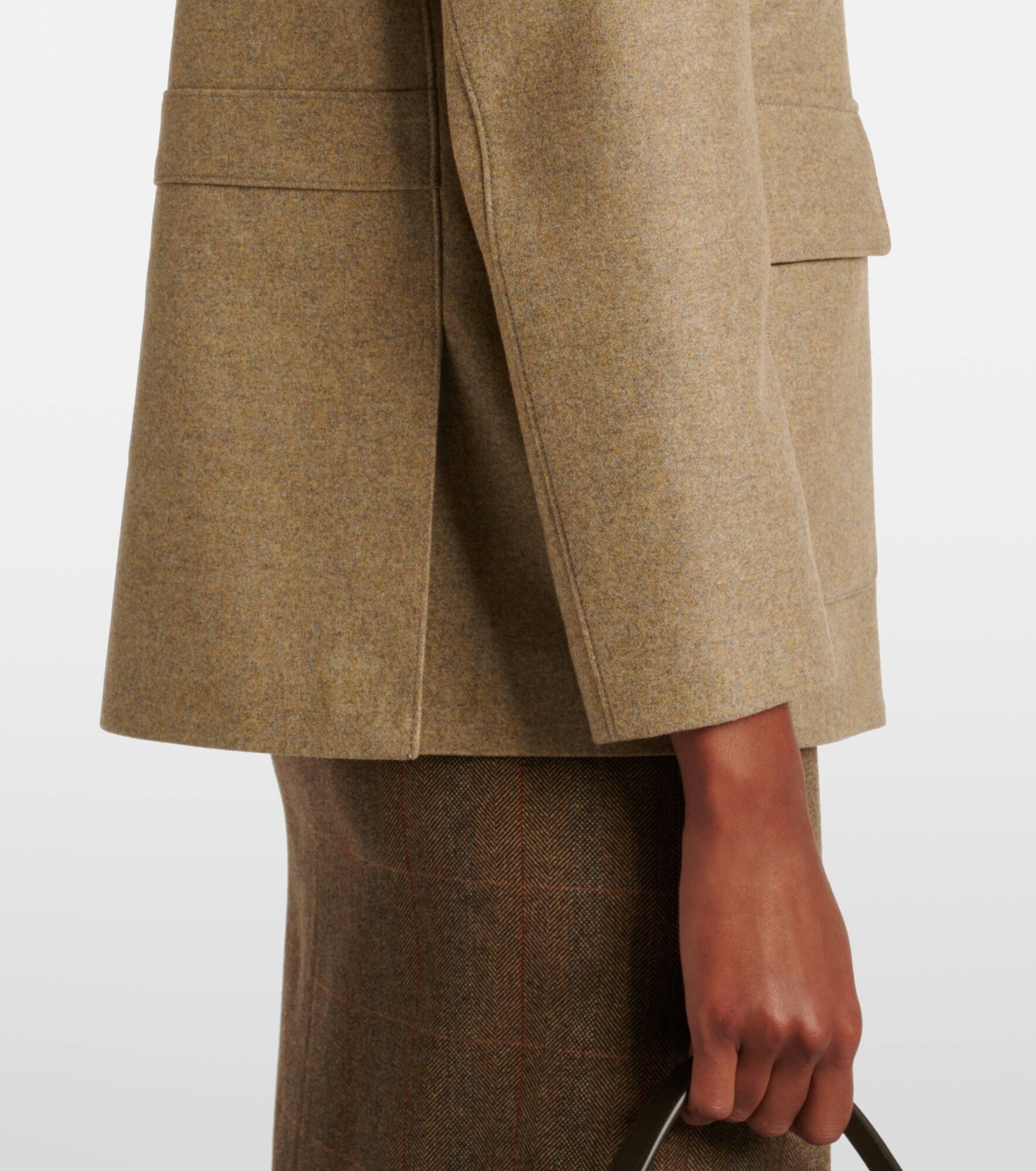 Roadster leather-trimmed wool-blend jacket - 5