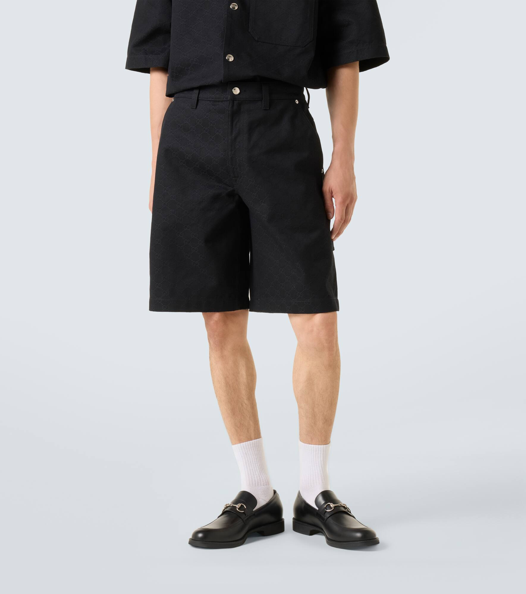 GG cotton jacquard shorts - 3