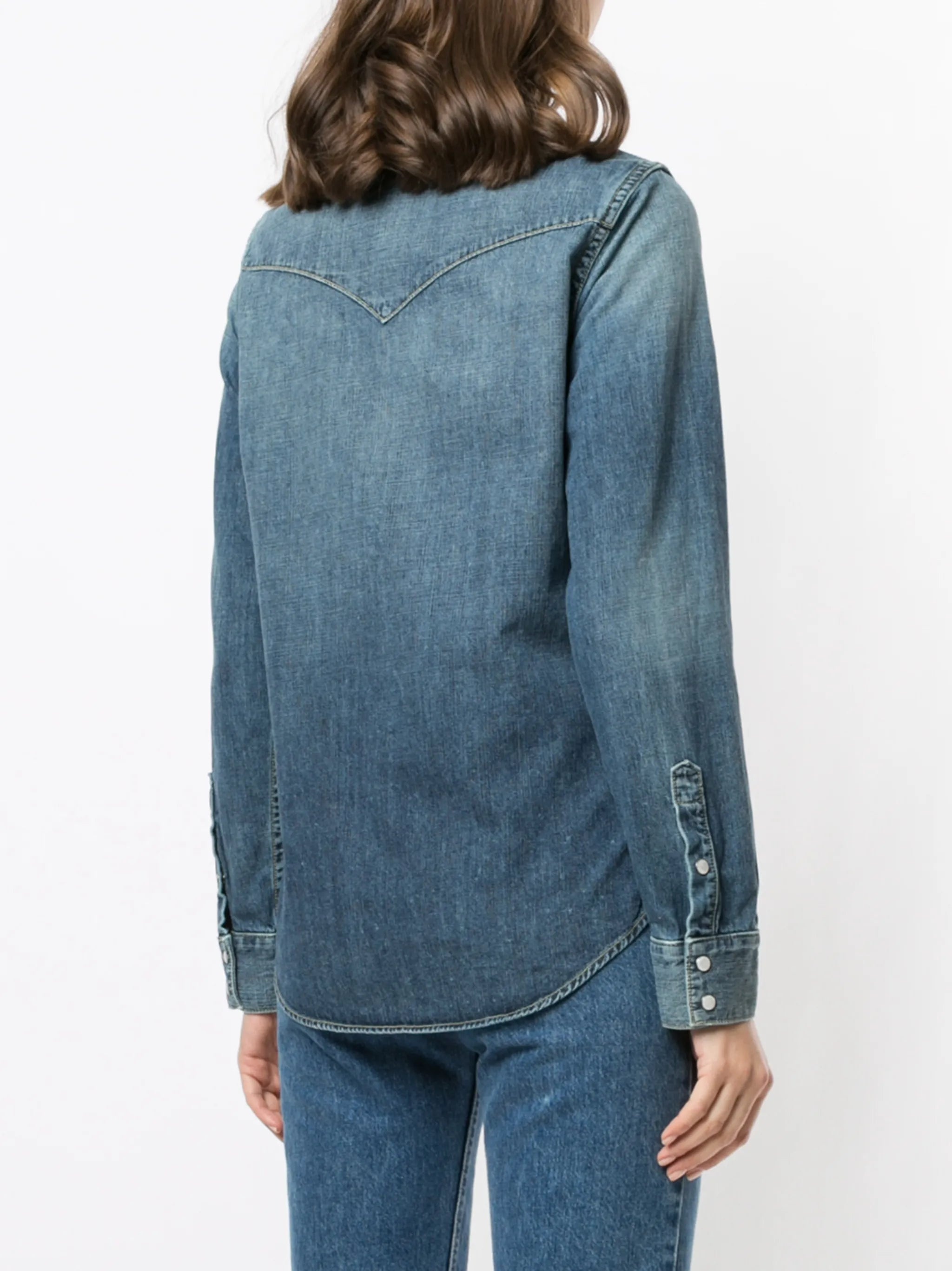 Classic-collar Denim Shirt - 4