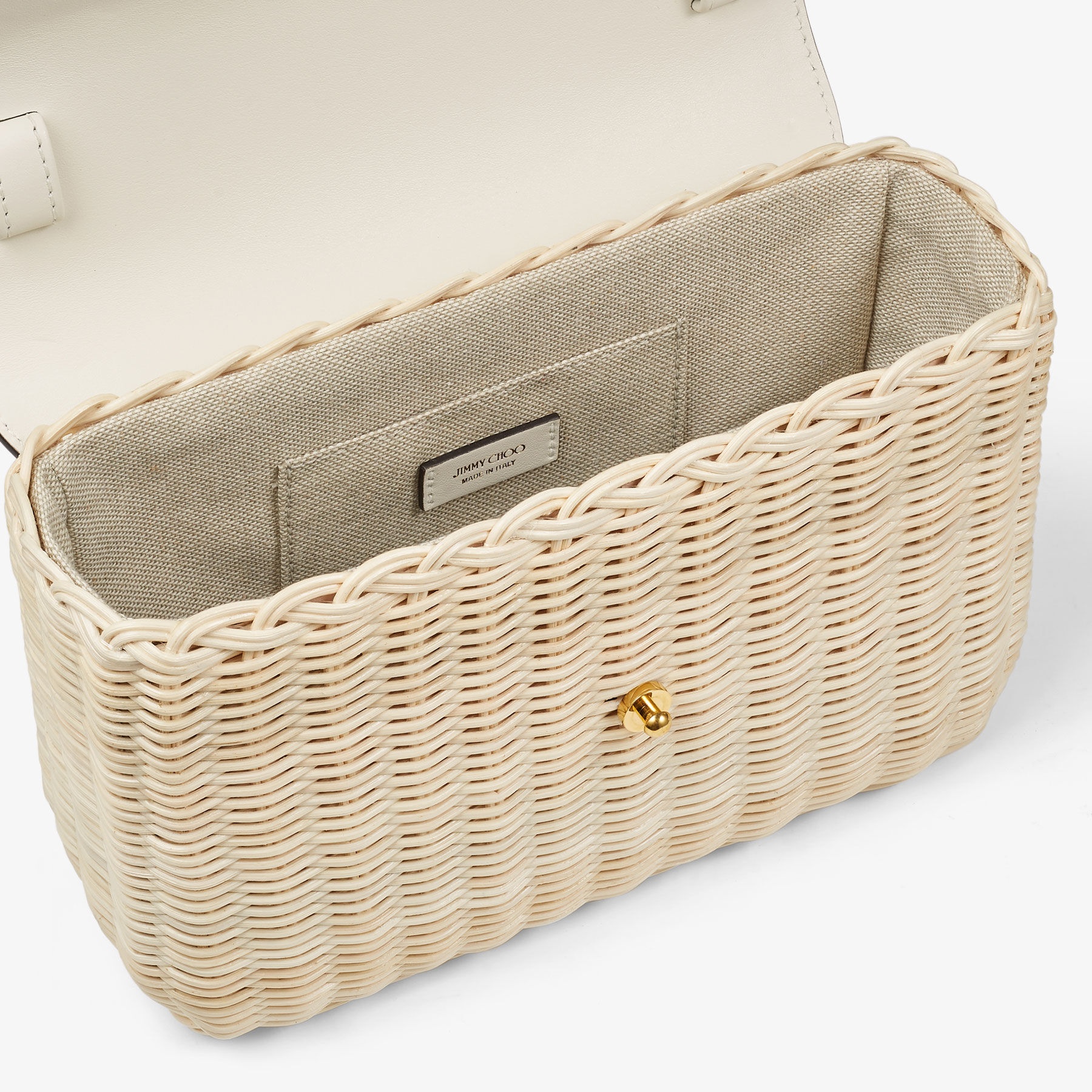 Diamond Top Handle
Natural/Latte Wicker and Leather Top Handle Bag - 5