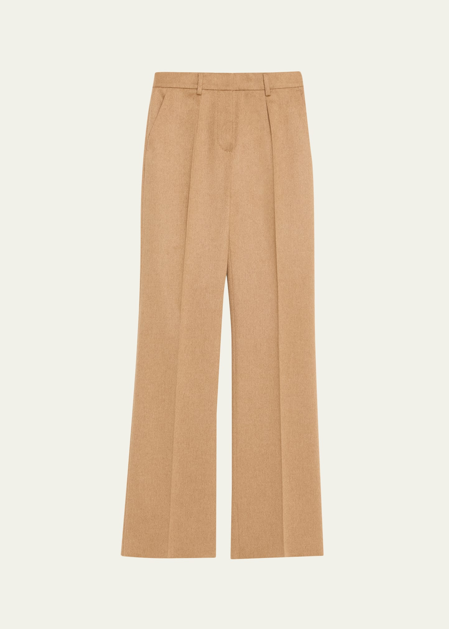 Carbone Pleated Wool Straight-Leg Trousers - 1