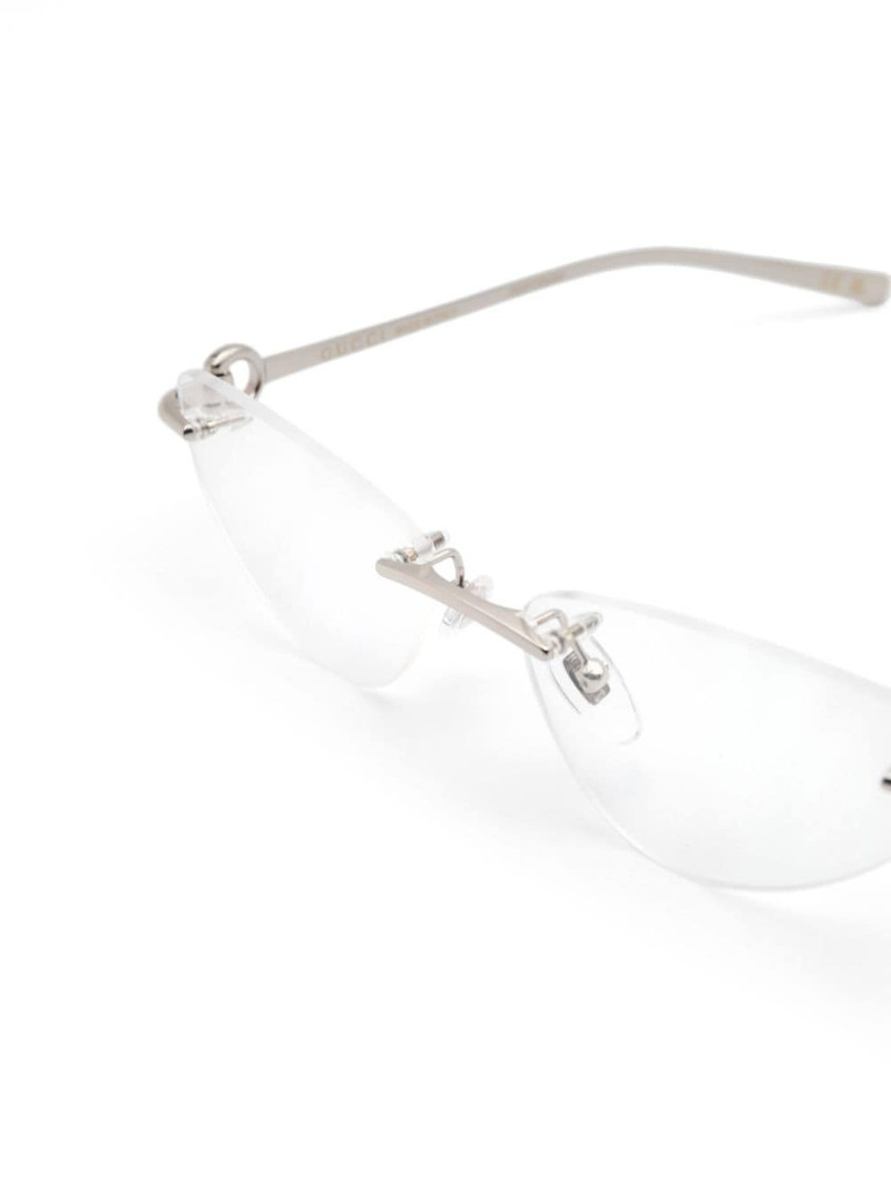 logo-engraved rimless glasses 3