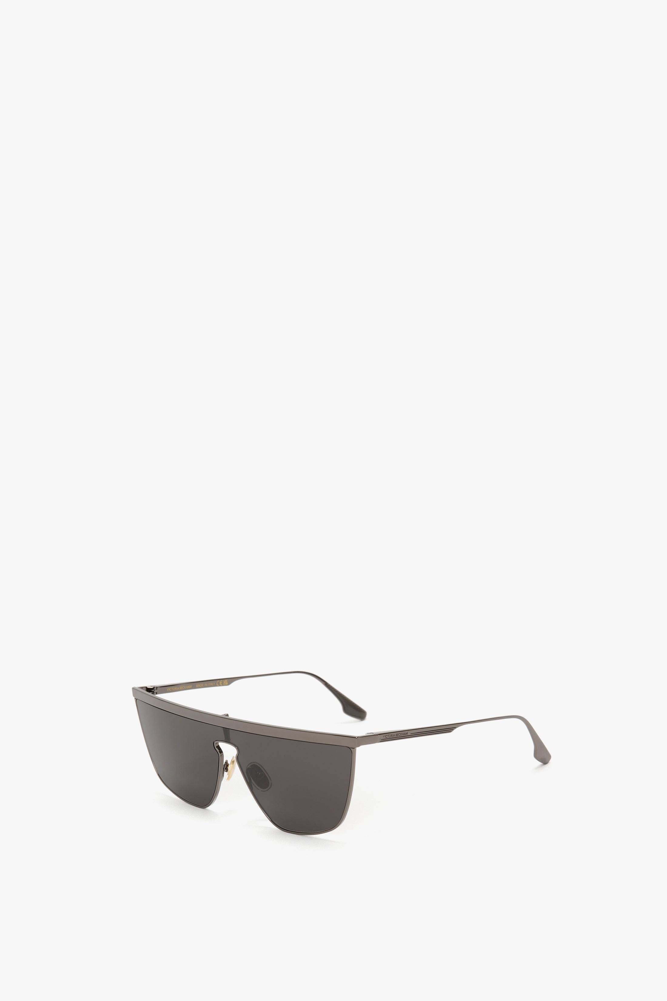 Geometric Visor Sunglasses In Dark Ruthenium-Grey - 2