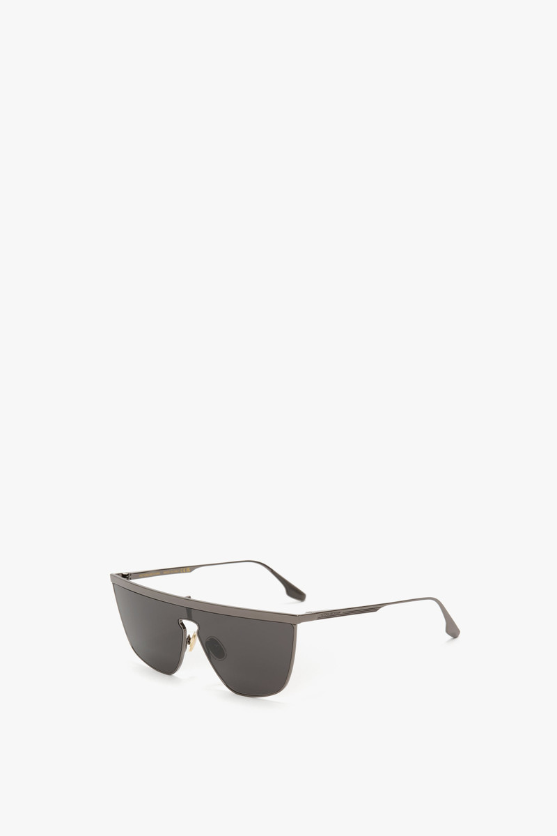 Victoria Beckham Geometric Visor Sunglasses In Dark Ruthenium-Grey outlook