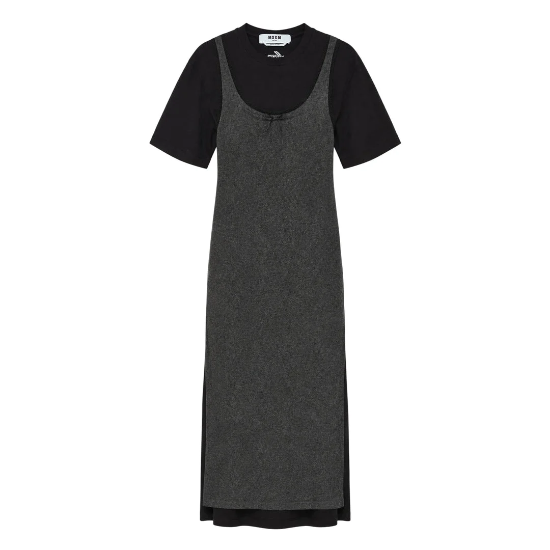 Tank Top Print T-Shirt Dress - 1
