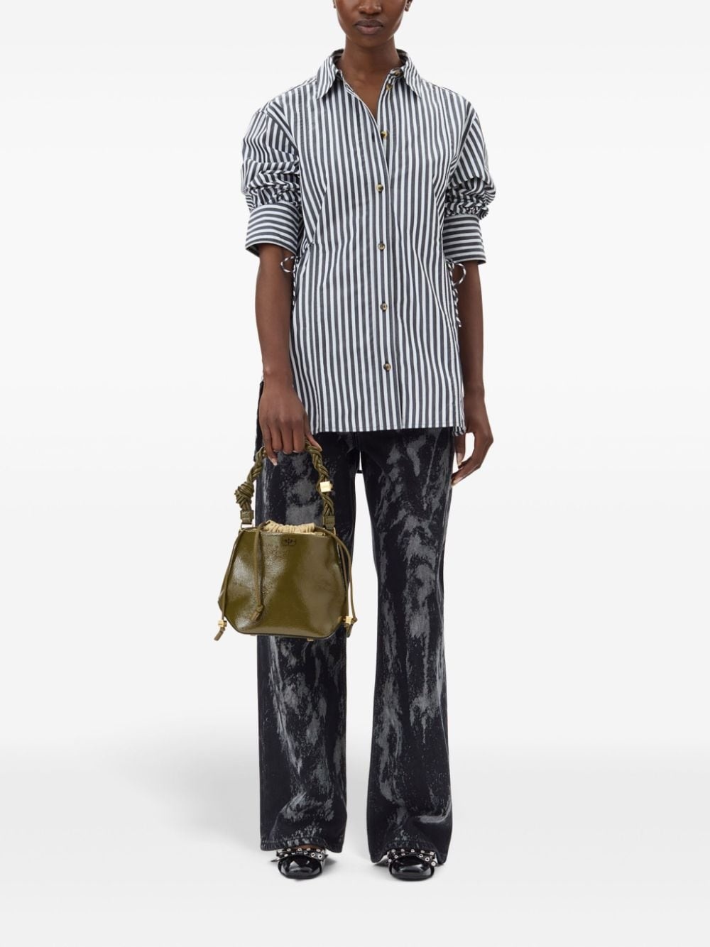 striped poplin shirt - 2