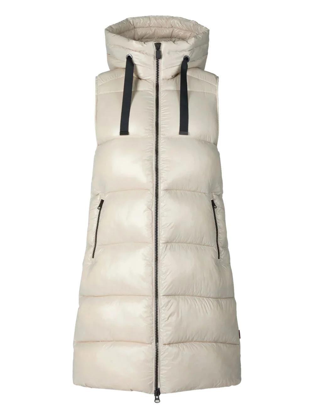 padded hooded zip gilet - 1
