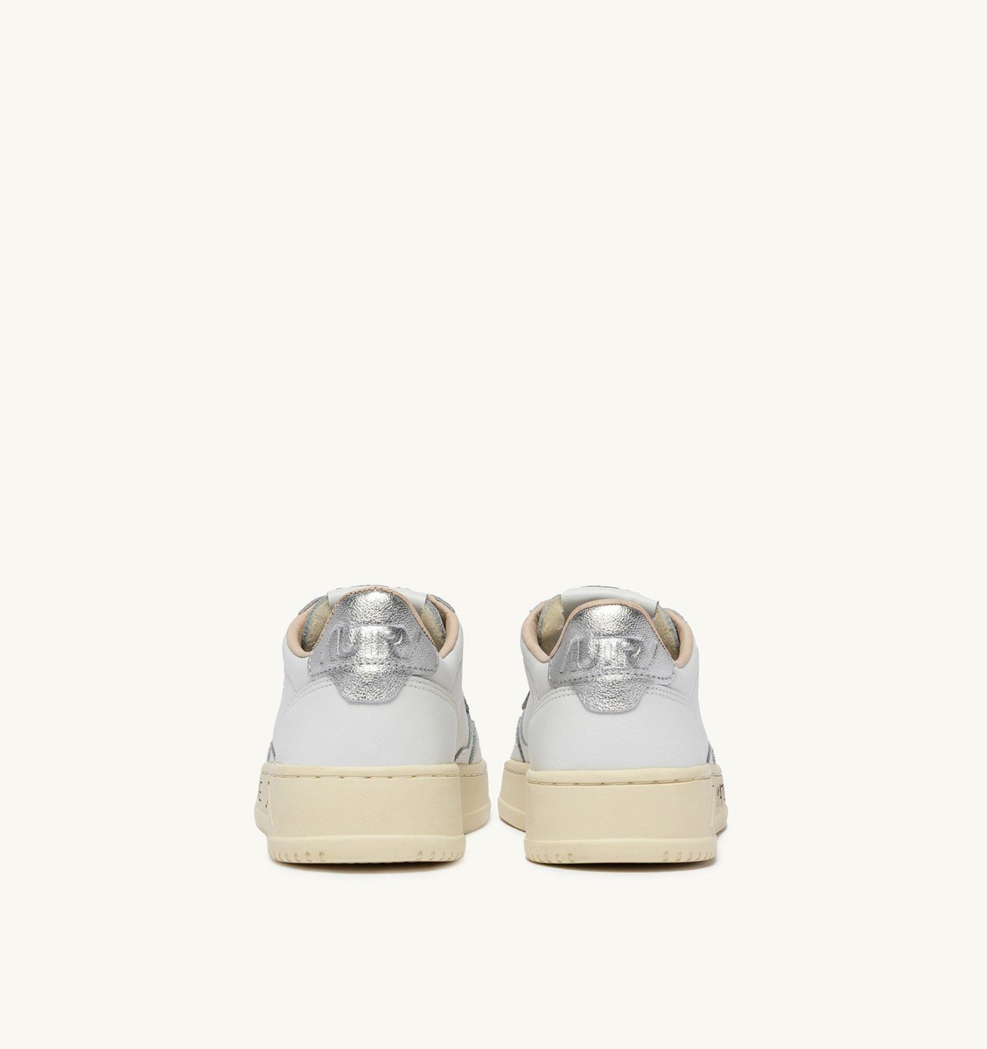 MEDALIST LOW SNEAKERS IN WHITE AND SILVER LEATHER WITH LETTERING - 3