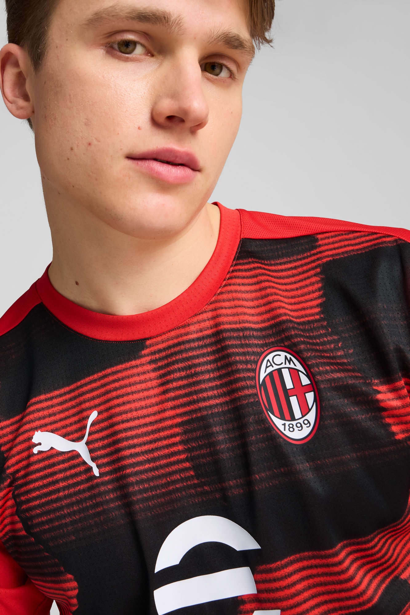 AC Milan Pre-Match Men's Short Sleeve Soccer Jersey - 7