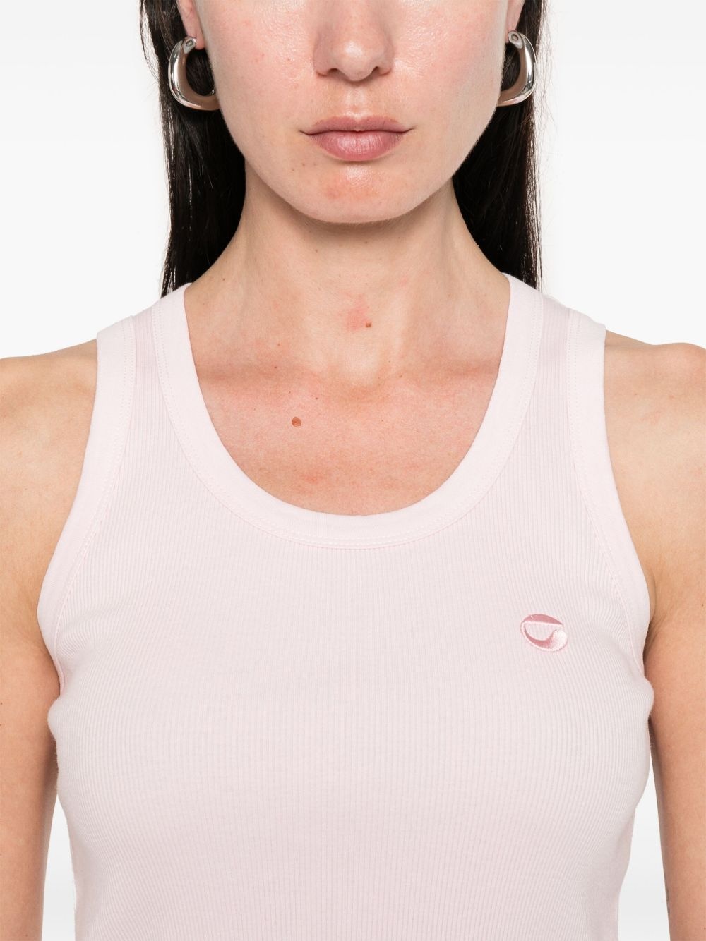 ribbed logo tank top - 5