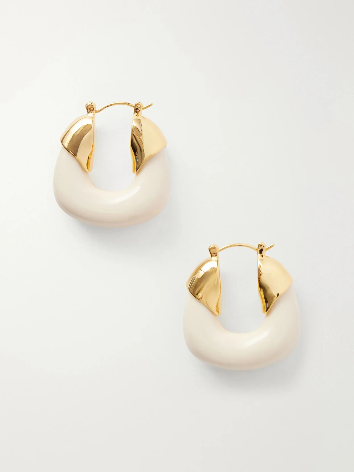 Alabaster Gold-tone And Resin Hoop Earrings - 1