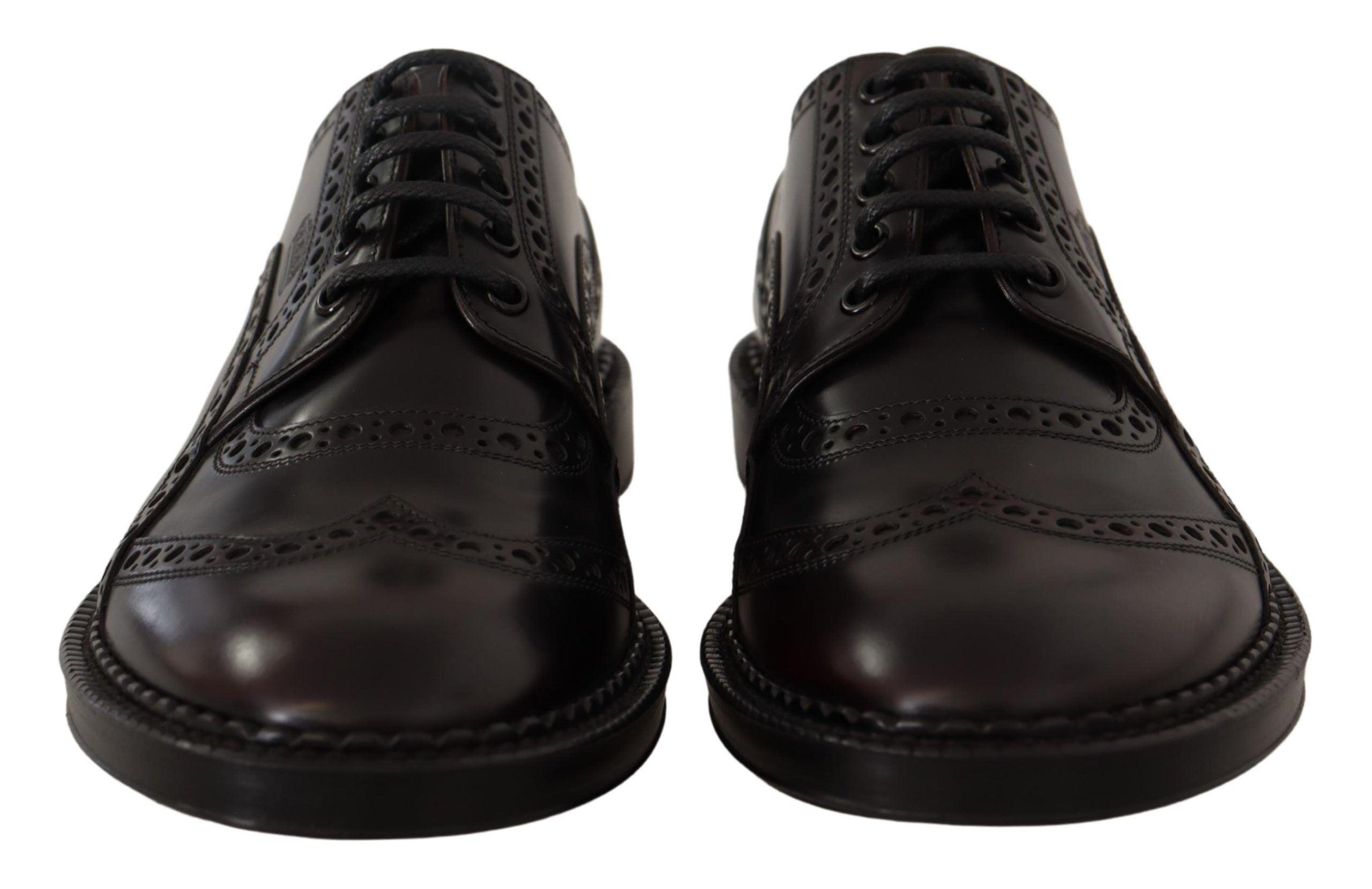 Dolce & Gabbana Purple Leather Oxford Wingtip Formal Shoes - 7