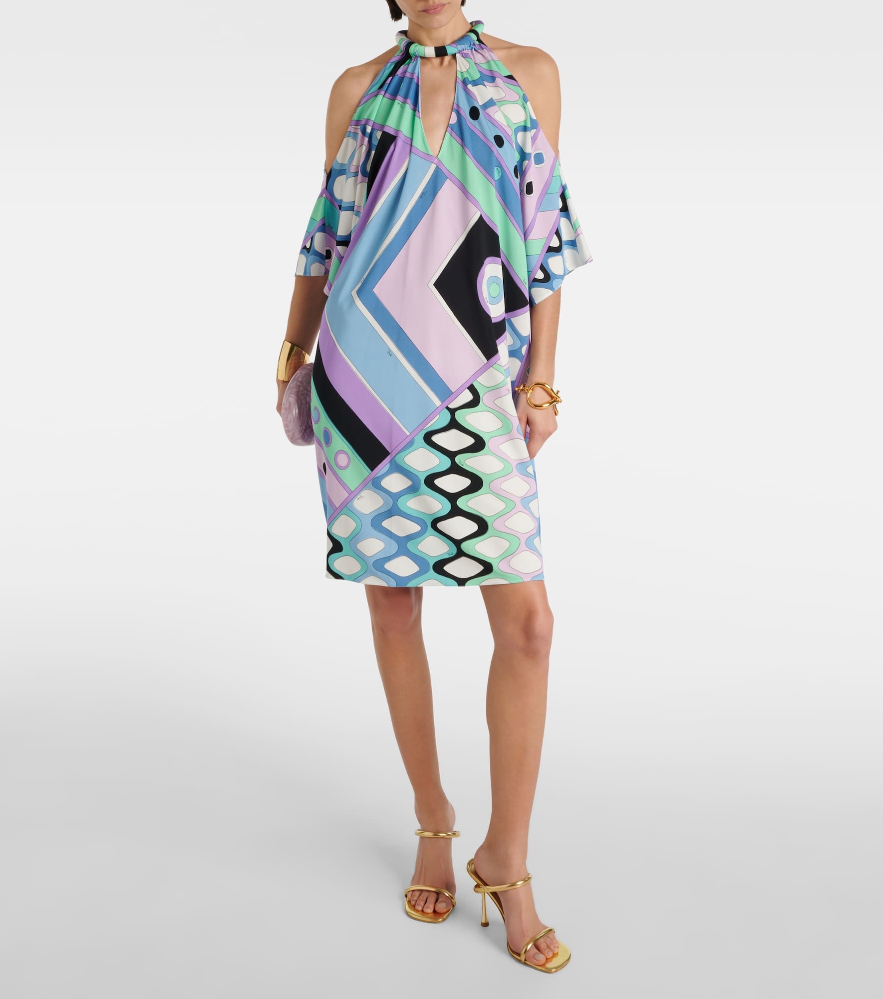 Vivara-print jersey satin kaftan - 2