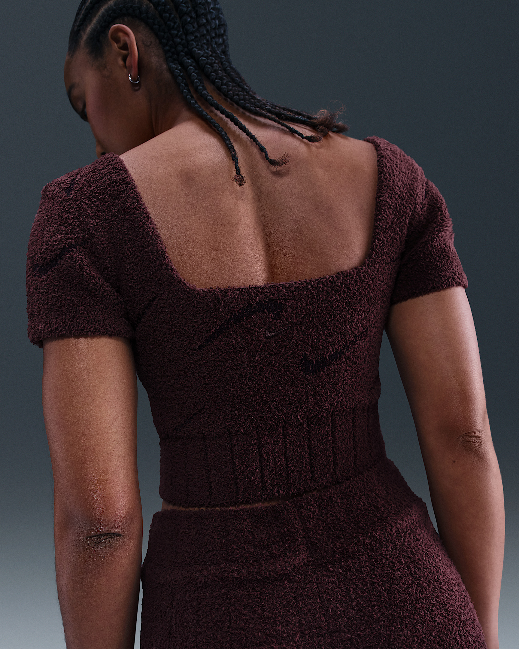 Nike Sportswear Phoenix Cozy Bouclé Women's Short-Sleeve Cropped Knit Top - 2