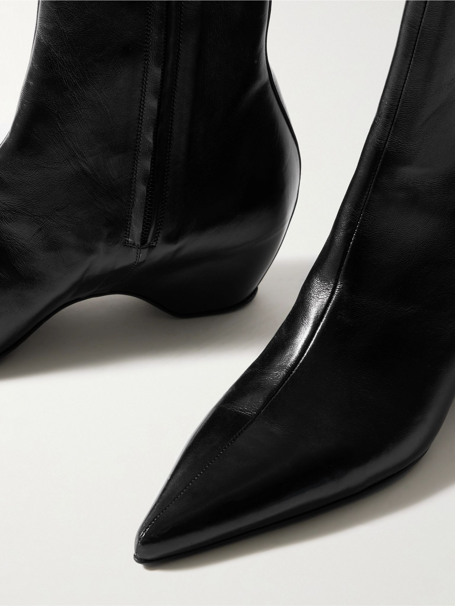 Sybil glossed-leather ankle boots Black - 4