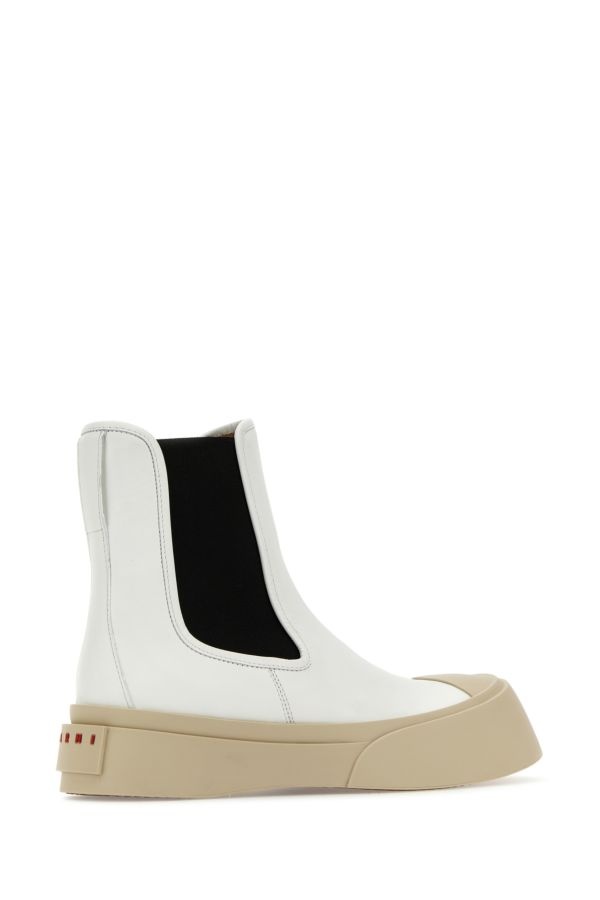 ショートブーツ・ブーティ MARNI WHITE NAPPA LEATHER PABLO ANKLE BOOTS White leather Pablo Chelsea boot | Marni