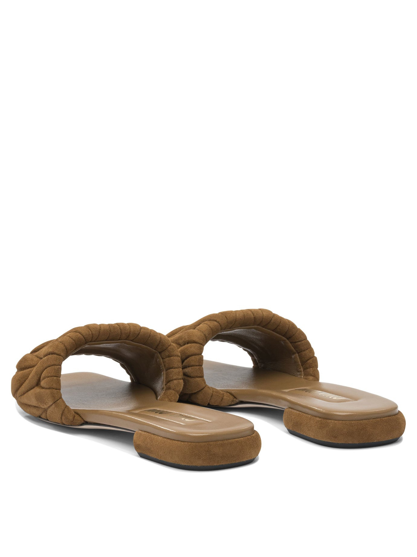 Miu Miu Matelassé Suede Sandals - 4