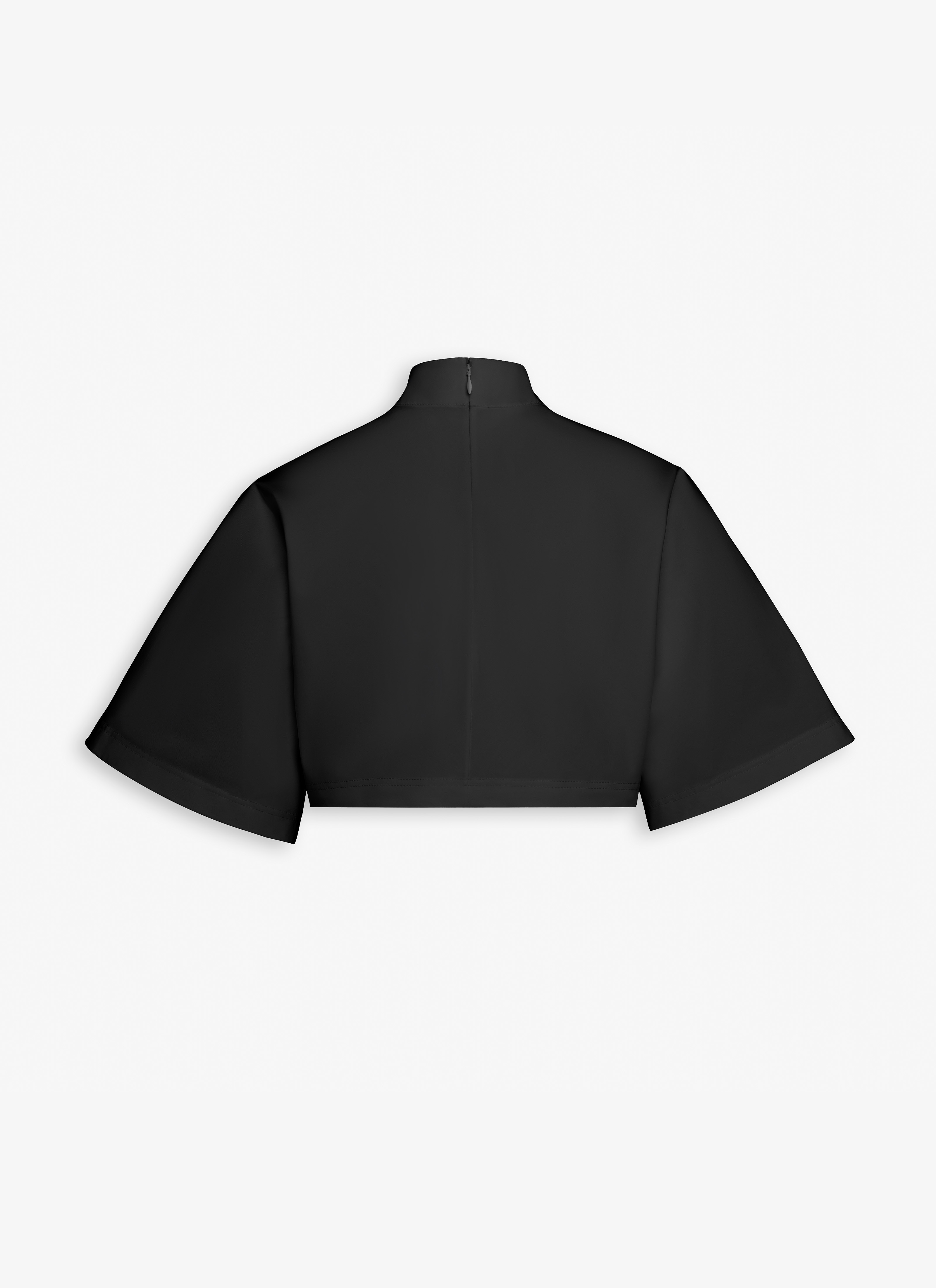 COTTON POPLIN HIGHNECK TOP - 4