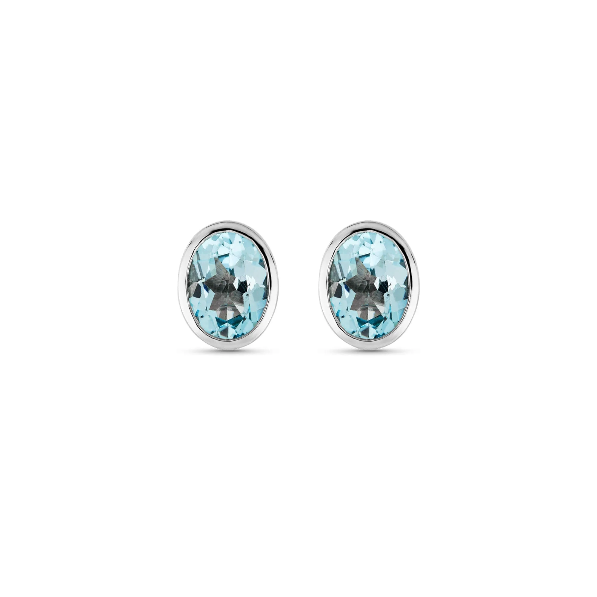 Full Volume Le Bleu Oval Stud Earrings - 1
