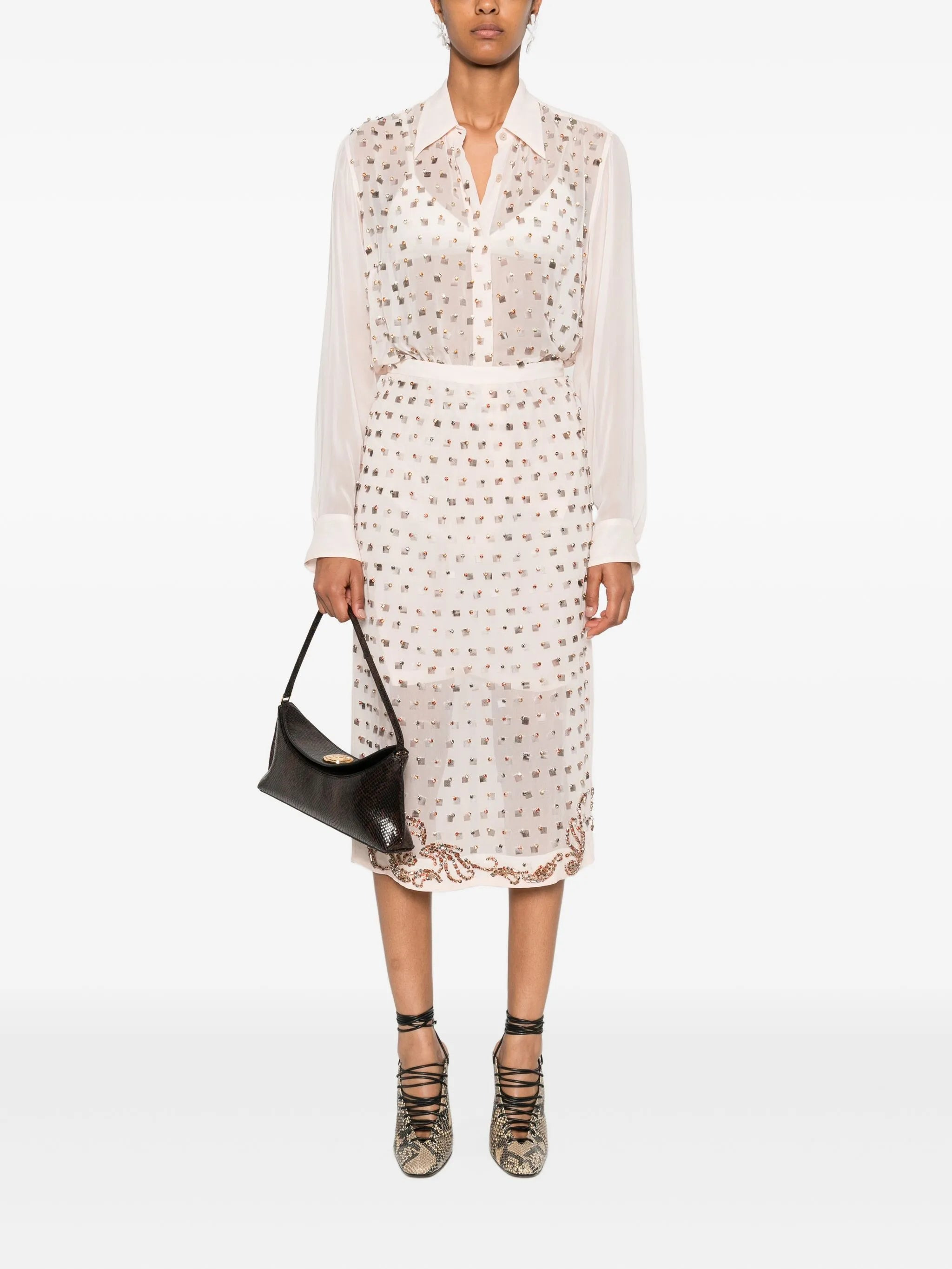 Dries Van Noten Embellished Floral Skirt - 3