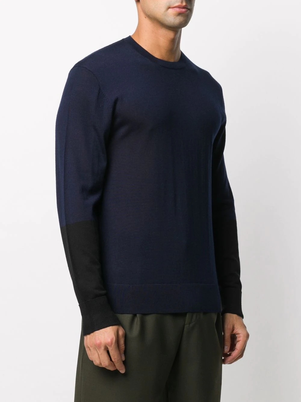 two-tone crew-neck jumper - 3