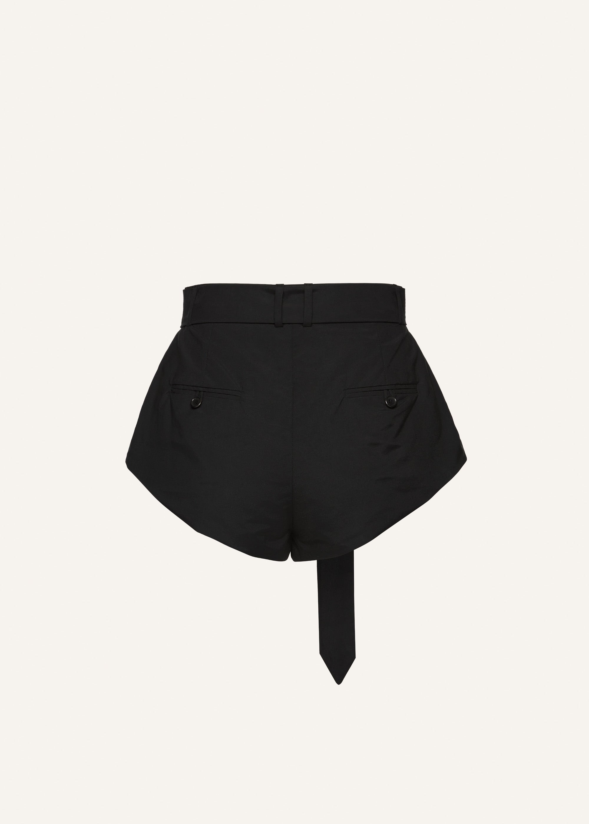 Flared cotton shorts in black - 2