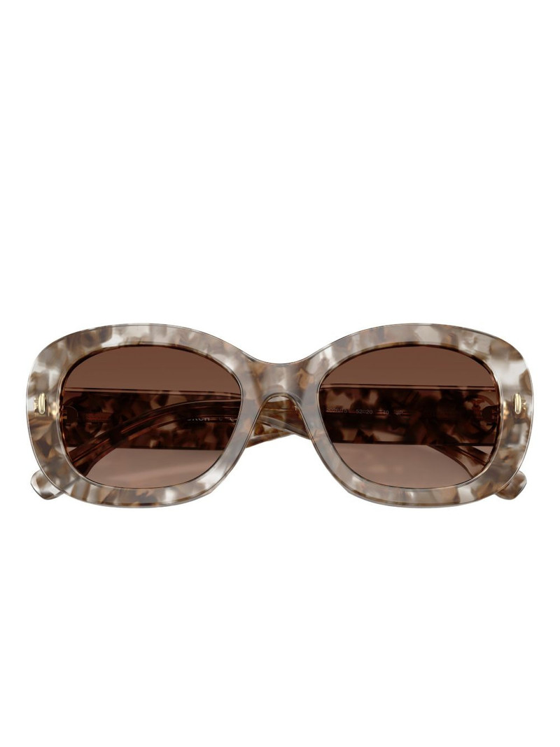marble-effect oval-frame sunglasses 5