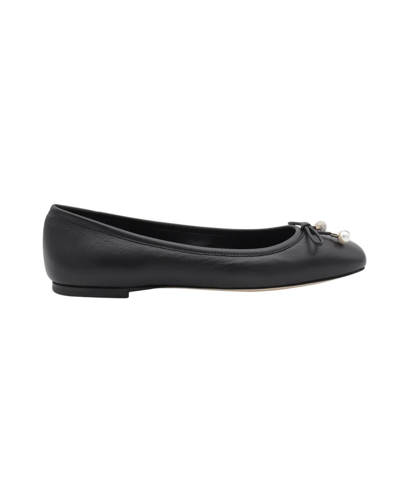 Black Leather Flats - 1