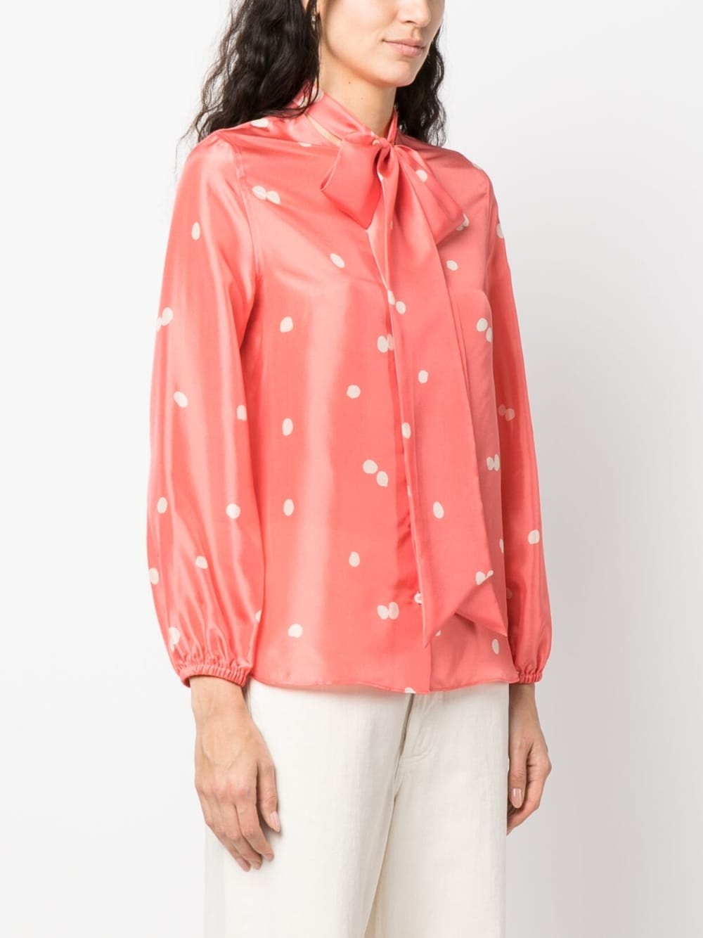 pussy bow silk shirt - 3