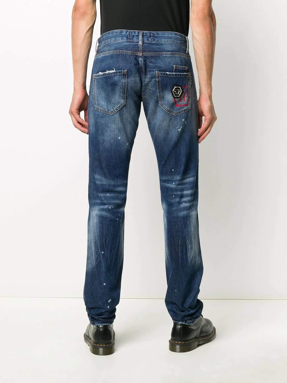 stonewashed slim-fit jeans - 4