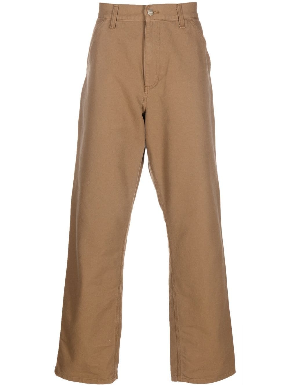 logo-patch straight leg trousers - 1