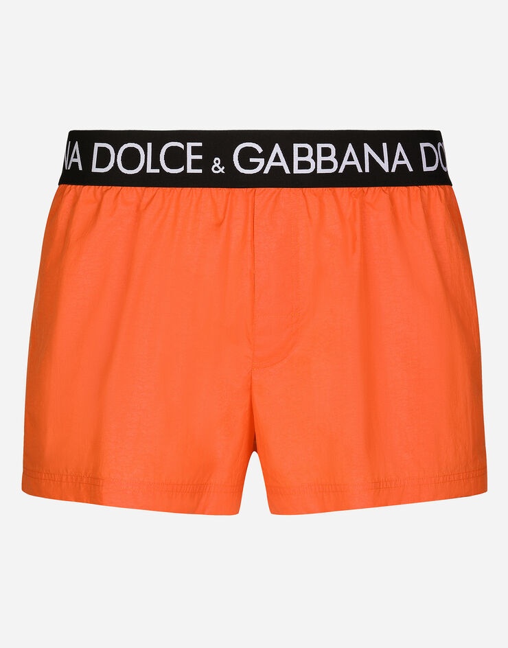 Short swim trunks with branded stretch waistband - 2