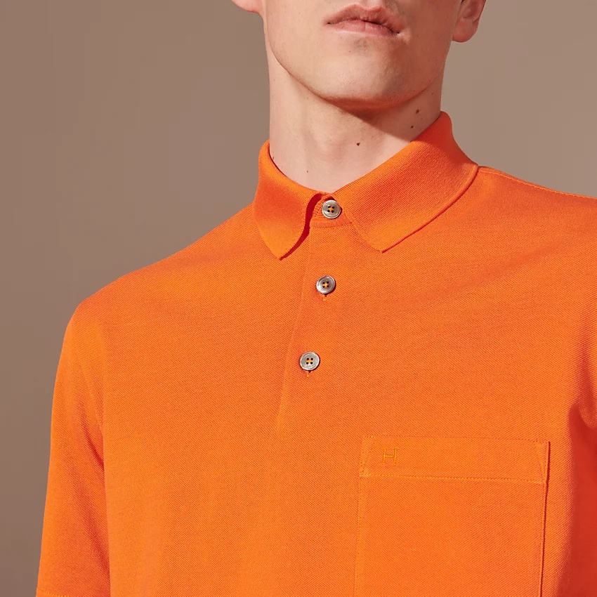 H embroidered buttoned polo shirt - 4