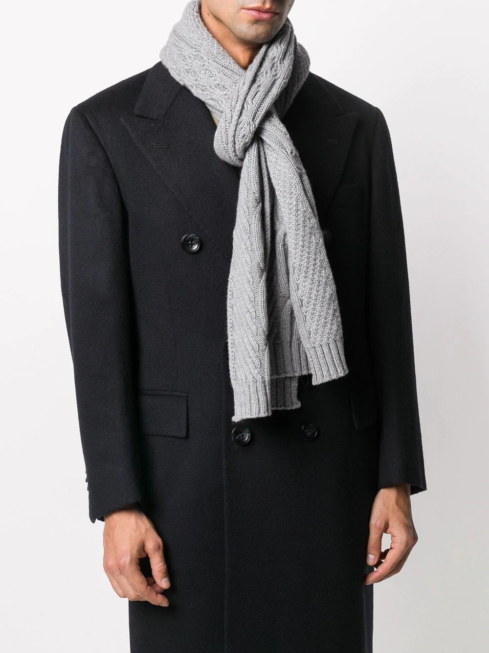 grey cashmere scarf - 2