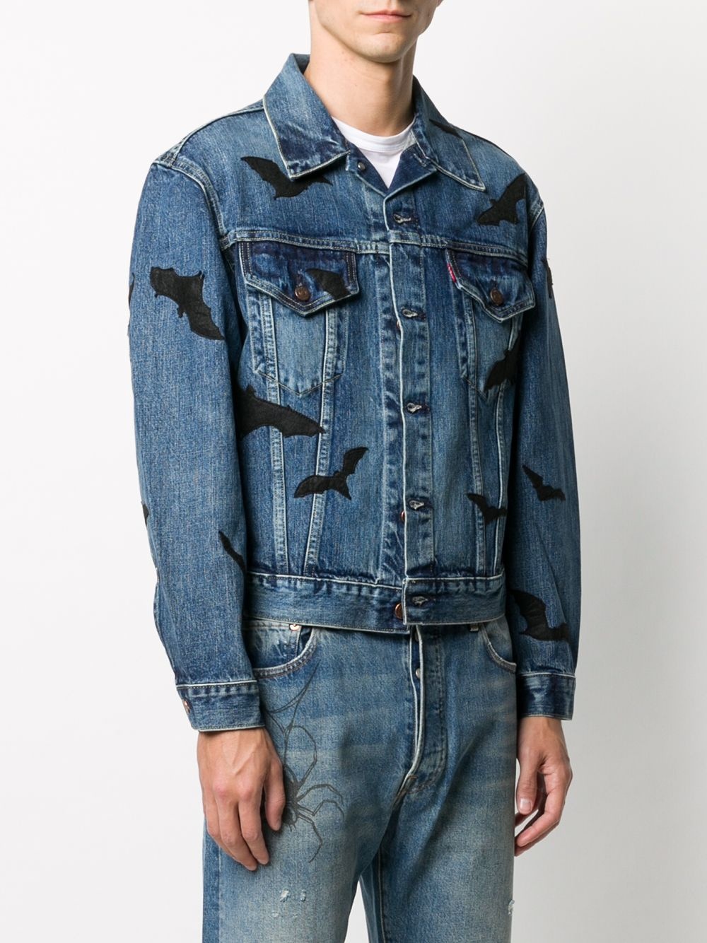 Bat vintage denim jacket - 3