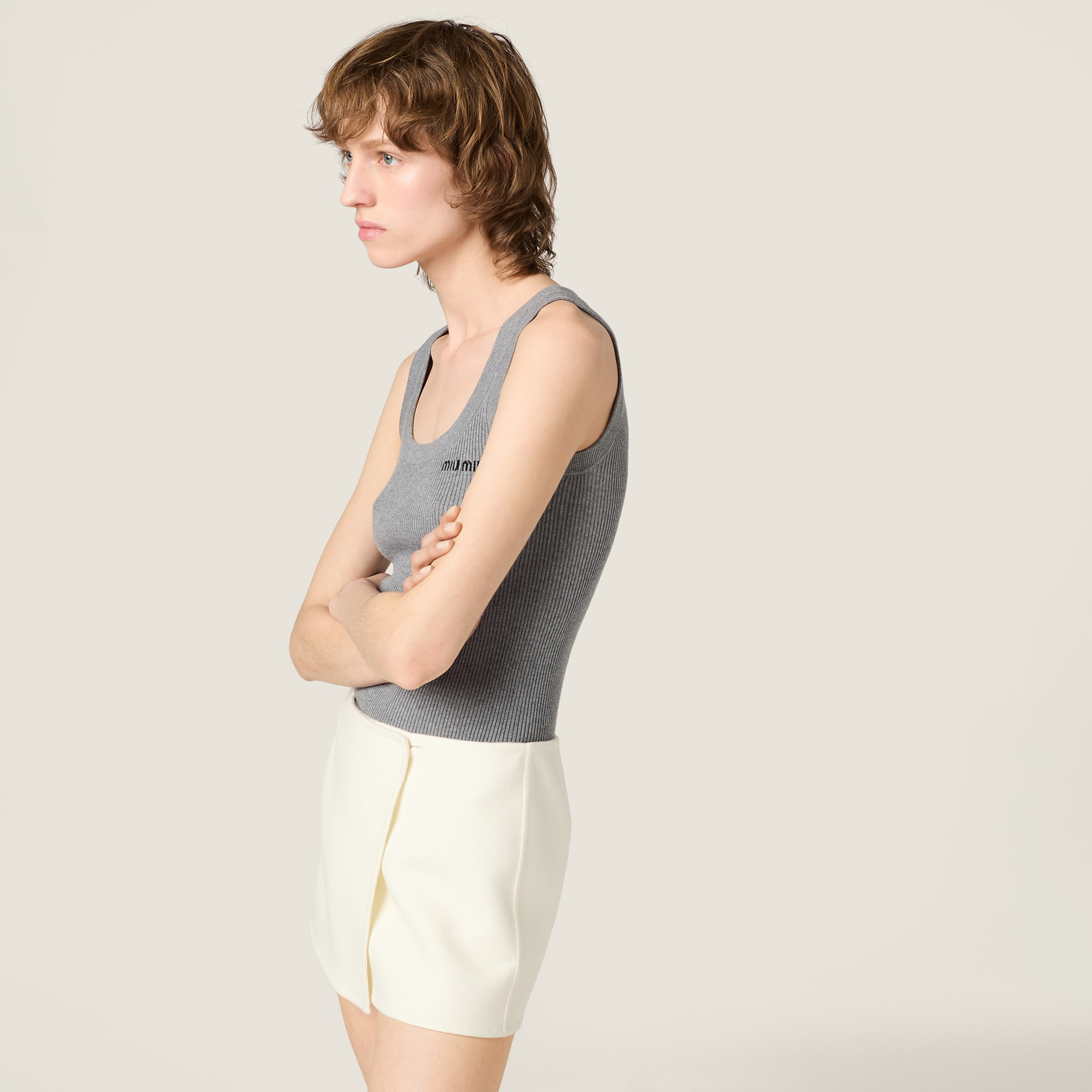 Cotton knit tank top - 4
