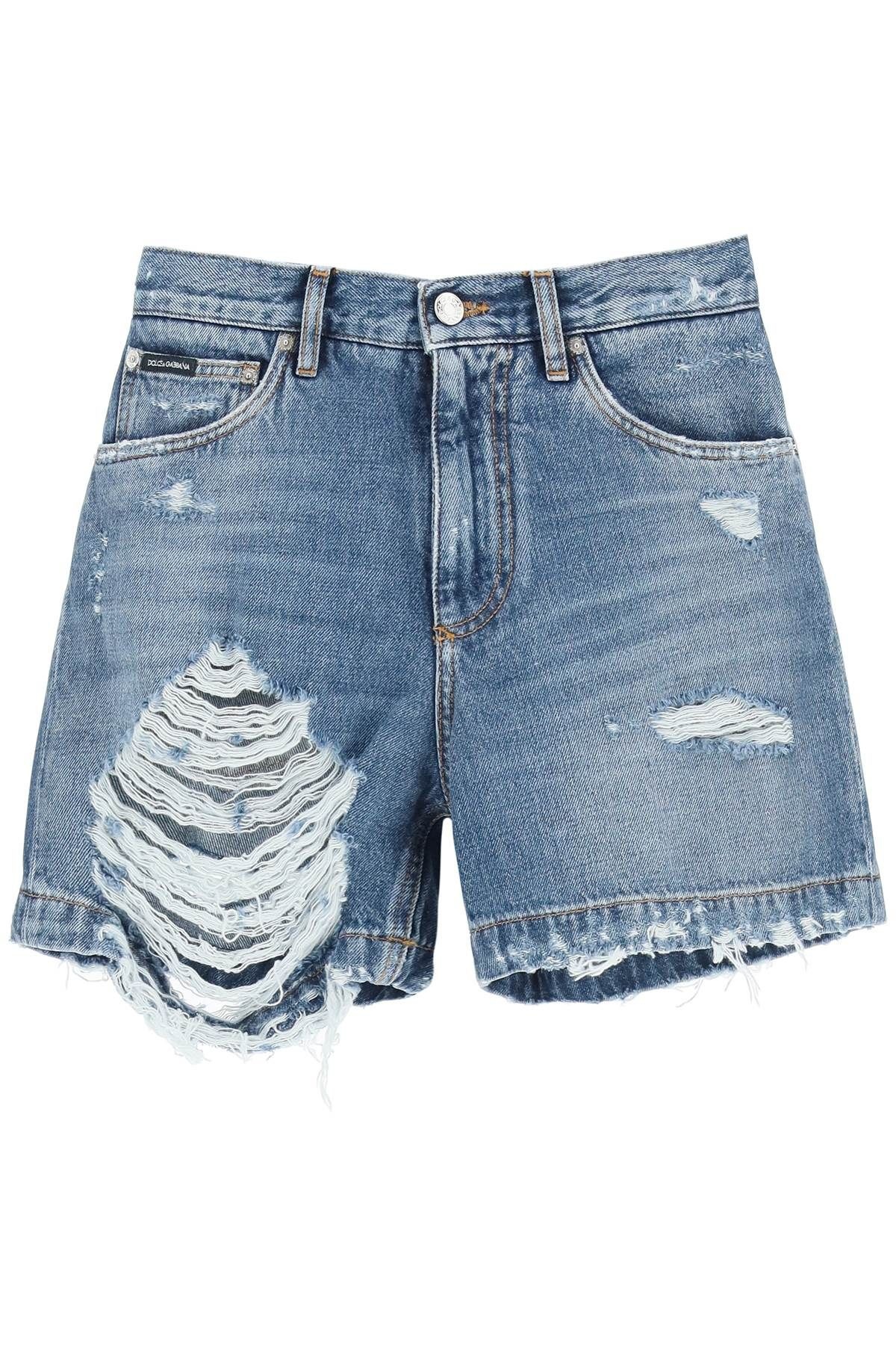 DESTROYED DENIM SHORTS - 1