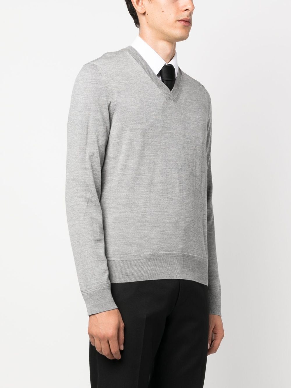 V-neck wool jumper - 3