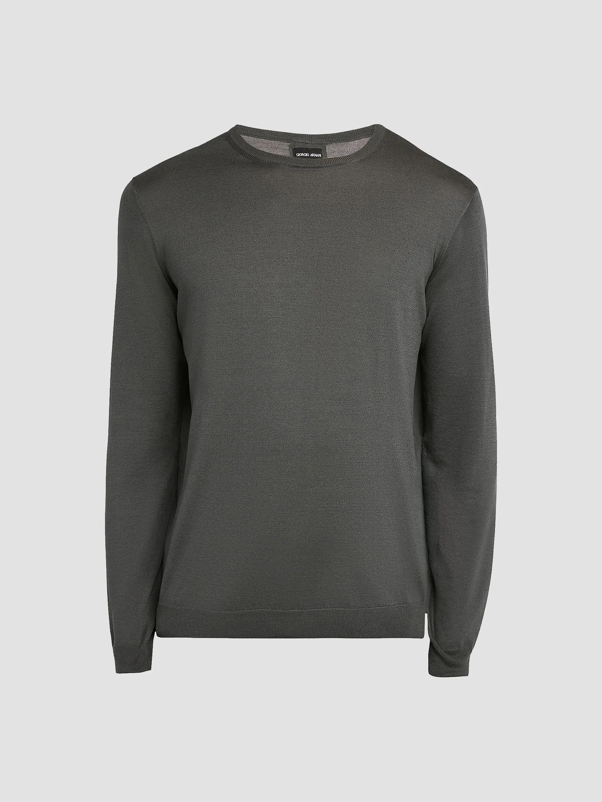 Men's Silk-Cotton Crewneck Sweater - Black Beauty - 1