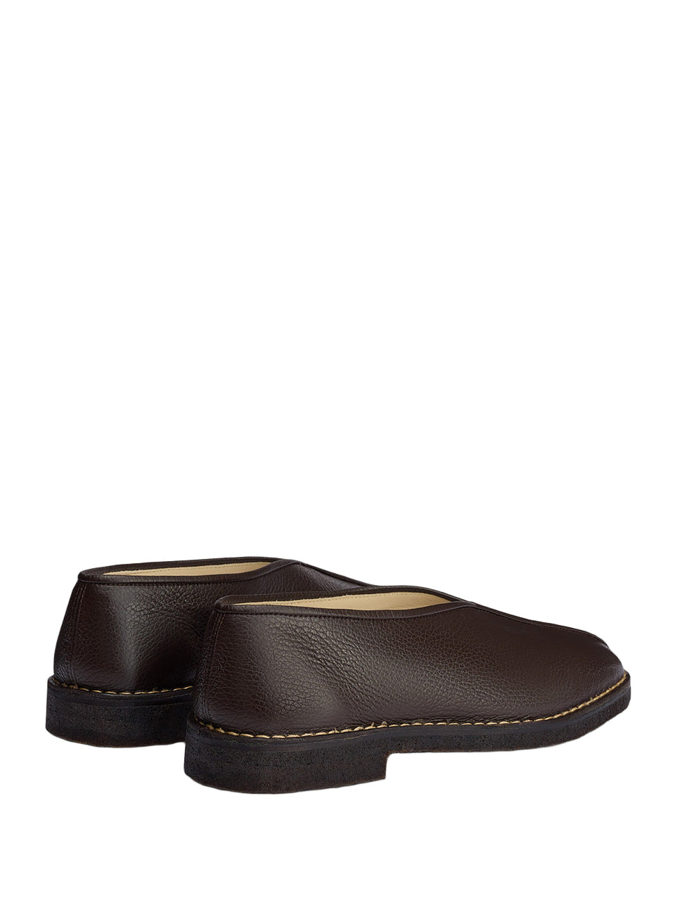 WOMEN'S PIPED CREPE SLIPPERS (DARK BROWN) - 5